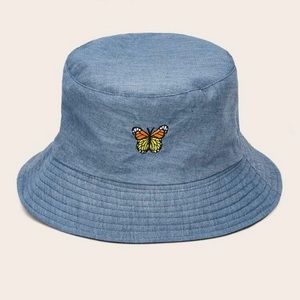 Denim butterfly bucket hat 🦋